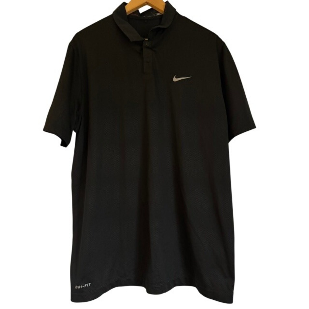 Nike Golf Tiger Woods Collection Black Dri-FIT Polo Shirt Mens Large L